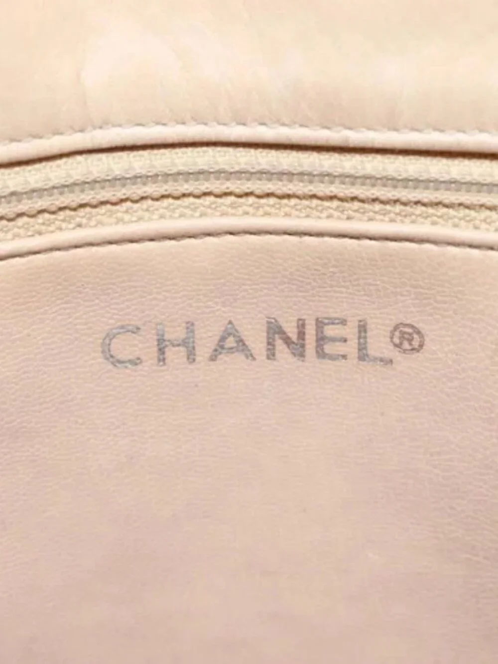 CHANEL Matelasse Chain Shoulder Bag Lamb Skin Beige CC Auth bs22414